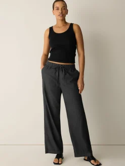 Airy Organic Cotton Twill Full-Length Straight Pant