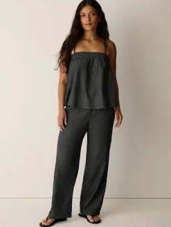 Airy Organic Cotton Twill Full-Length Straight Pant