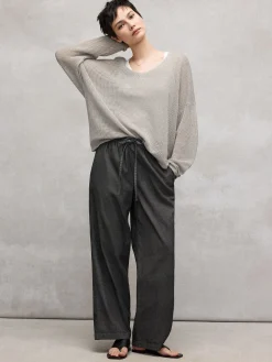 Airy Organic Cotton Twill Full-Length Straight Pant
