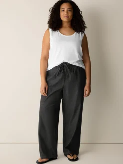 Airy Organic Cotton Twill Full-Length Straight Pant