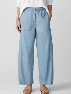 Airy Organic Cotton Twill Wide-Leg Pant