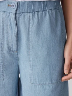 Airy Organic Cotton Twill Wide-Leg Pant