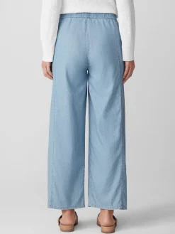 Airy Organic Cotton Twill Wide-Leg Pant