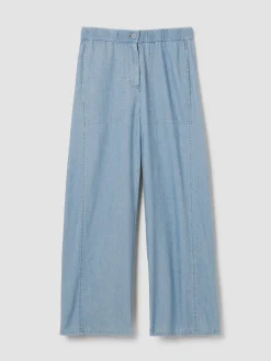 Airy Organic Cotton Twill Wide-Leg Pant