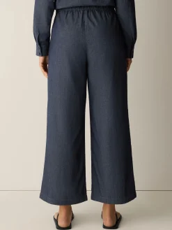 Airy Organic Cotton Twill Wide-Leg Pant