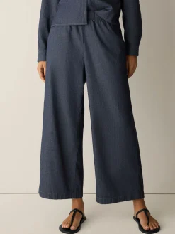 Airy Organic Cotton Twill Wide-Leg Pant