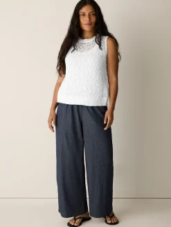 Airy Organic Cotton Twill Wide-Leg Pant