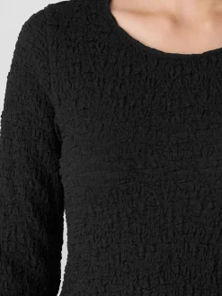 Bubble Jacquard Round Neck Top
