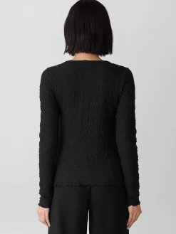Bubble Jacquard Round Neck Top