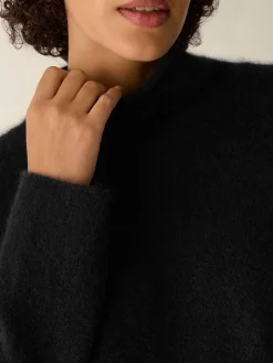 Cashmere Silk Boucle Bliss Turtleneck Top