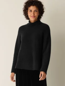 Cashmere Silk Boucle Bliss Turtleneck Top