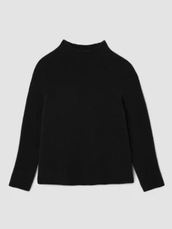 Cashmere Silk Boucle Bliss Turtleneck Top