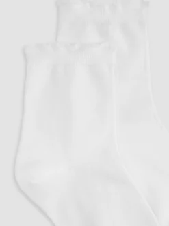 Cotton Rib Scallop Edge Short Crew Sock