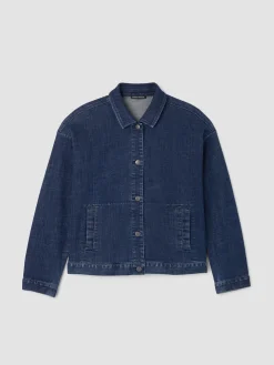 Cotton Stretch Denim Classic Collar Jacket