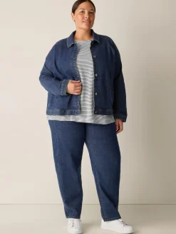 Cotton Stretch Denim Classic Collar Jacket