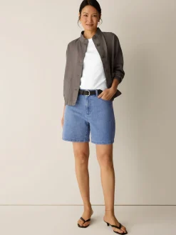 Cotton Stretch Denim Shorts