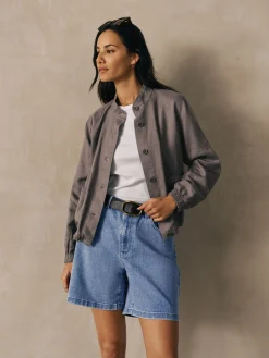 Cotton Stretch Denim Shorts
