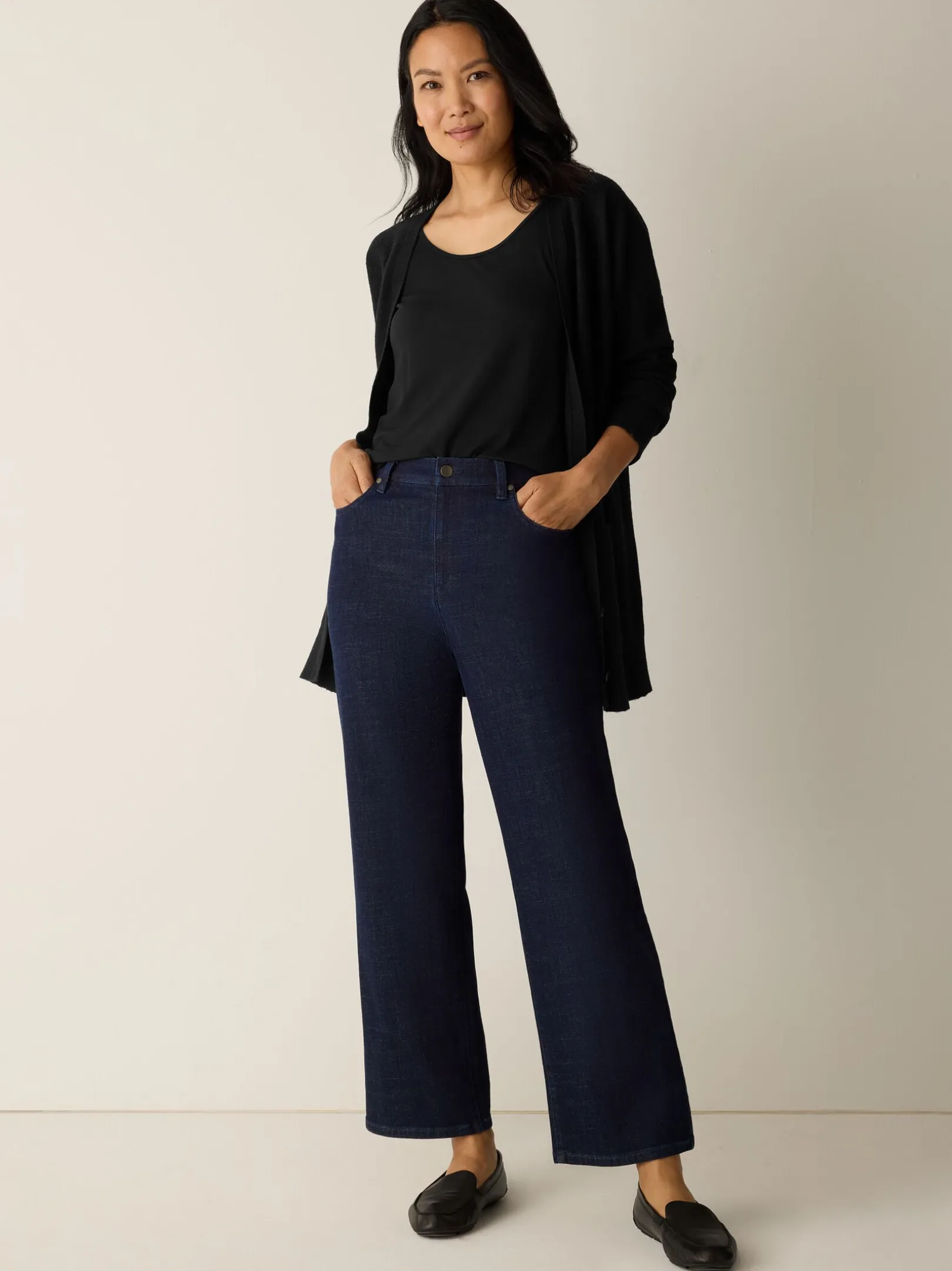 Cotton Stretch Denim Straight Jean