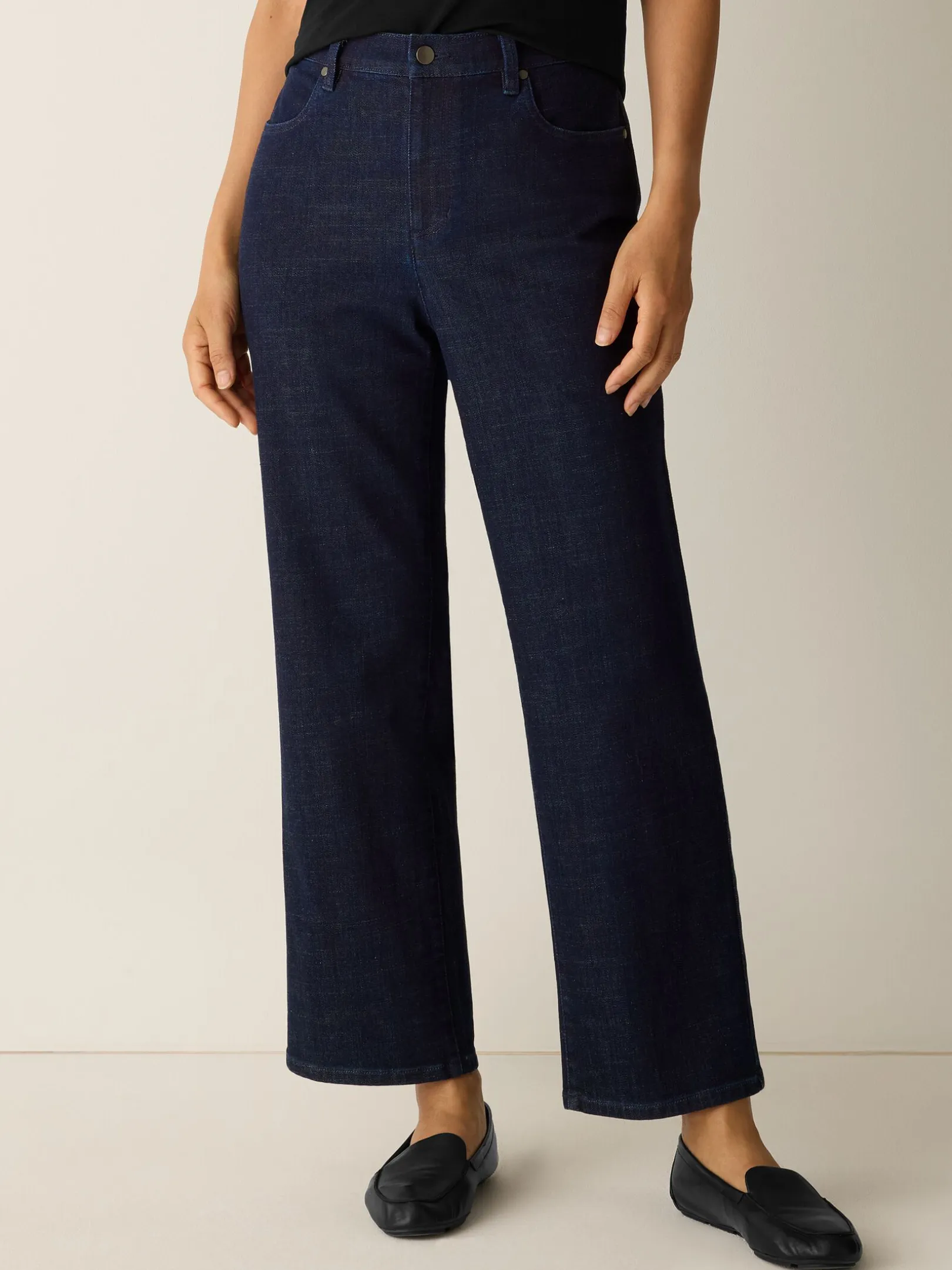 Cotton Stretch Denim Straight Jean