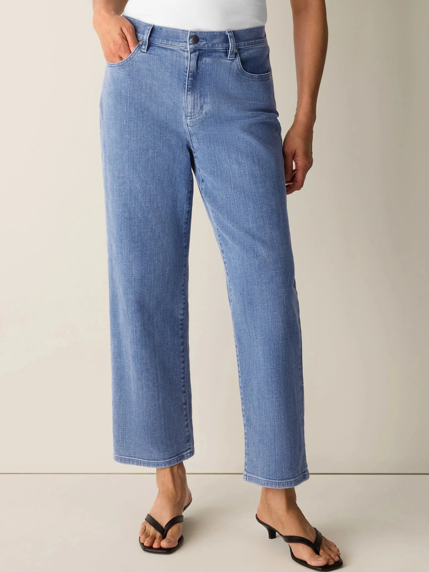 Cotton Stretch Denim Straight Jean