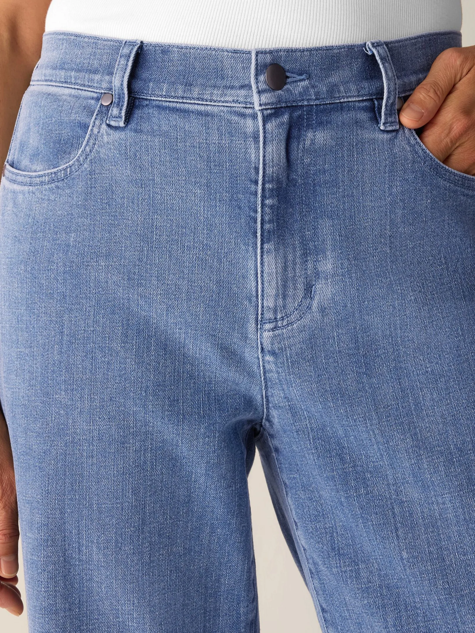 Cotton Stretch Denim Straight Jean