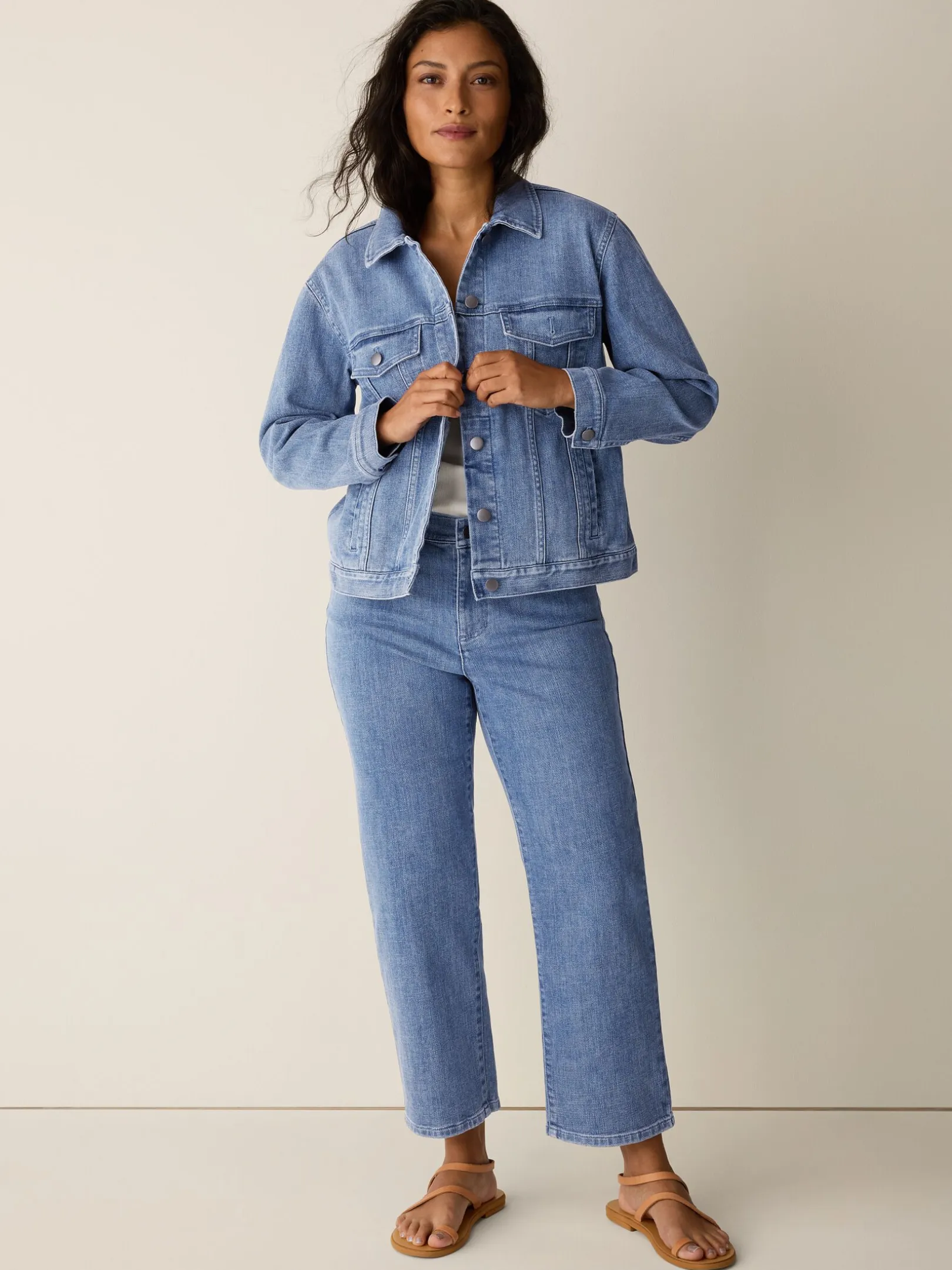 Cotton Stretch Denim Straight Jean