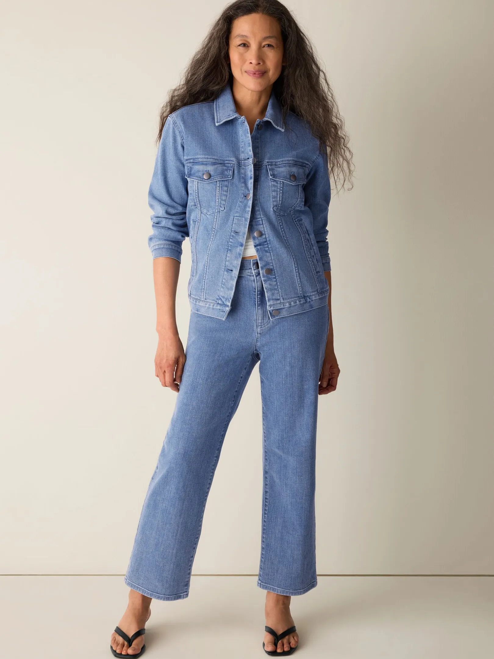 Cotton Stretch Denim Straight Jean