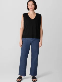 Cotton Stretch Denim Straight Jean