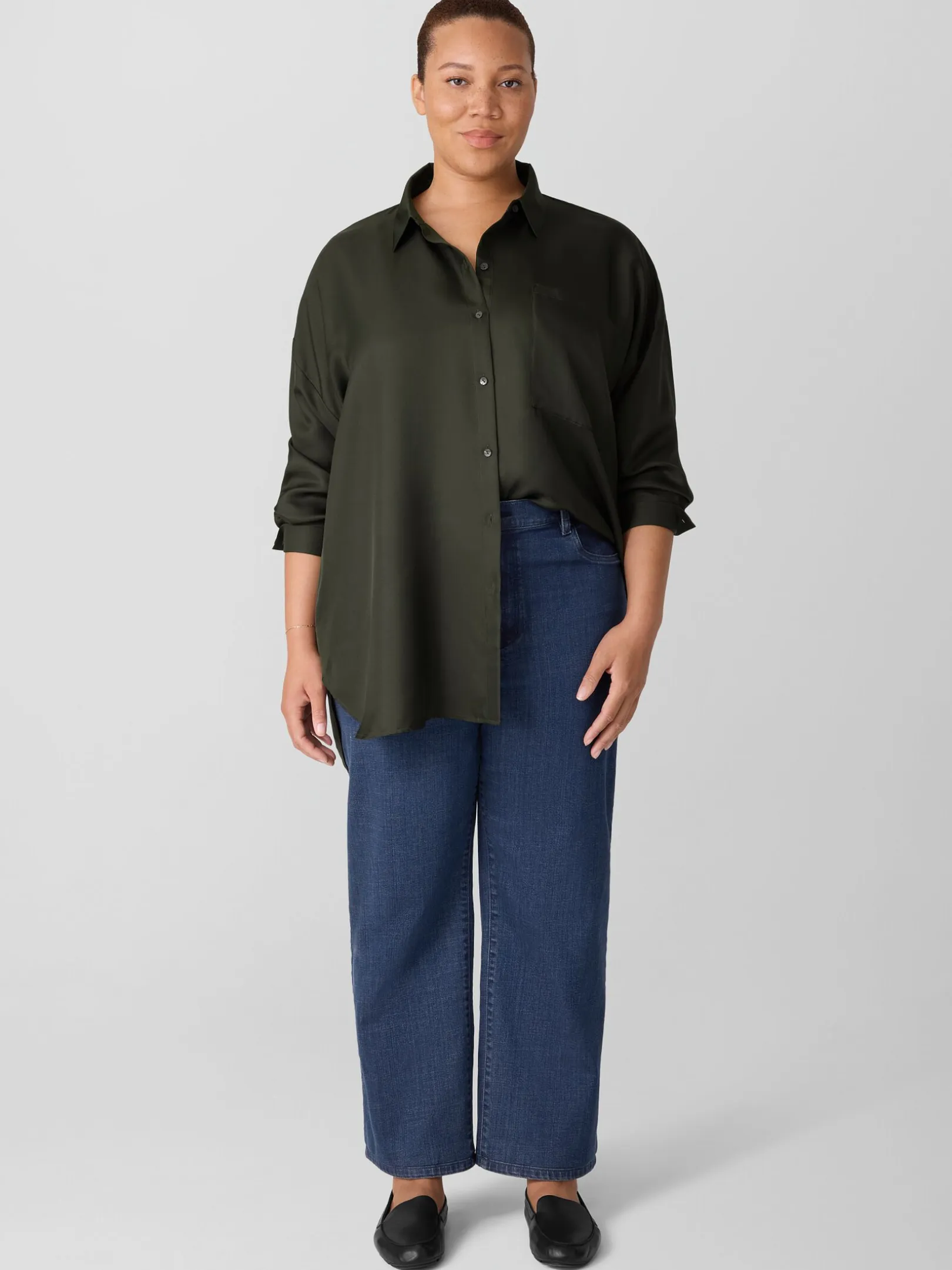 Cotton Stretch Denim Straight Jean
