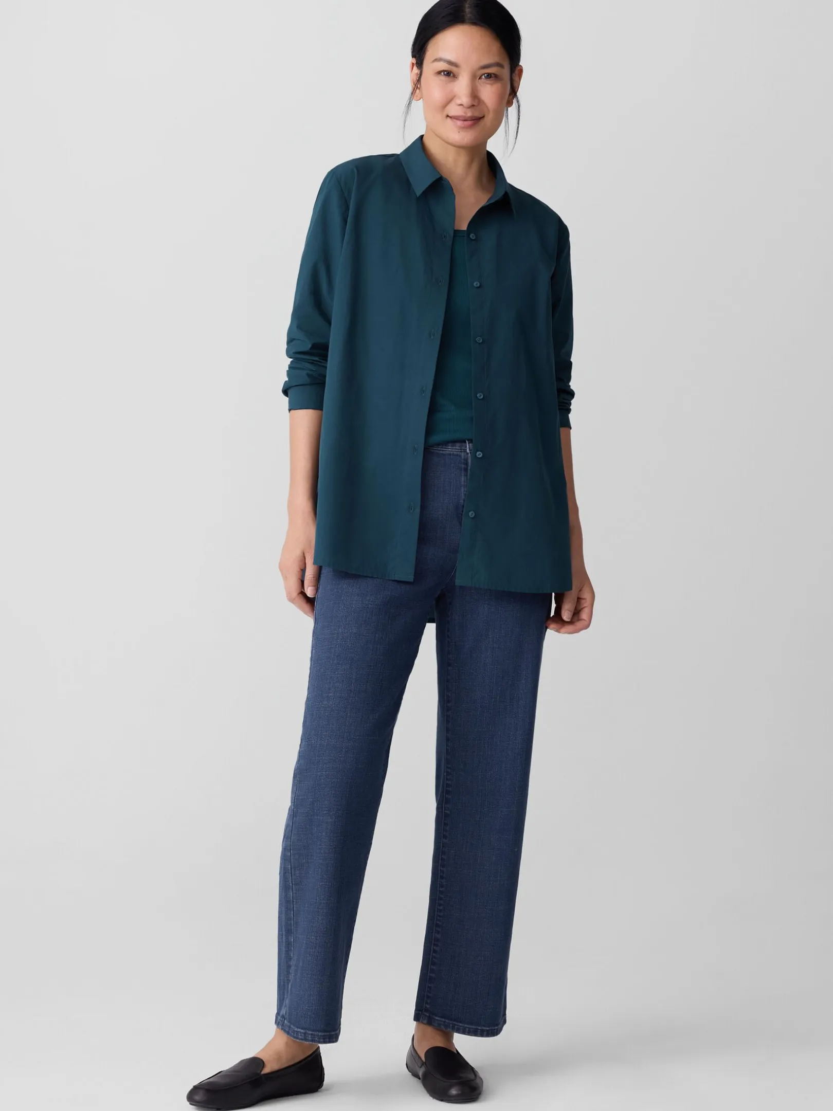 Cotton Stretch Denim Straight Jean
