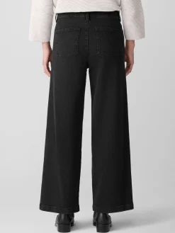 Cotton Stretch Denim Wide-Leg Jean
