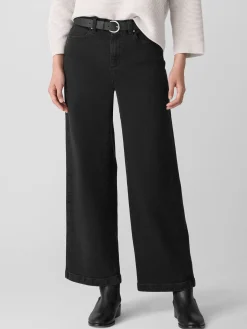 Cotton Stretch Denim Wide-Leg Jean