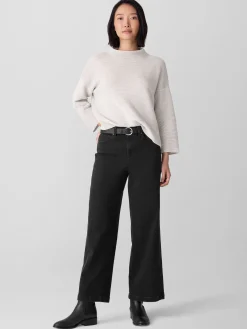 Cotton Stretch Denim Wide-Leg Jean