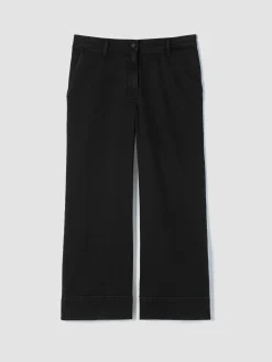 Cotton Stretch Denim Wide-Leg Jean