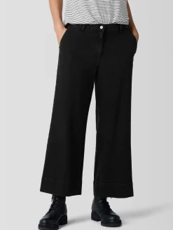 Cotton Stretch Denim Wide-Leg Jean