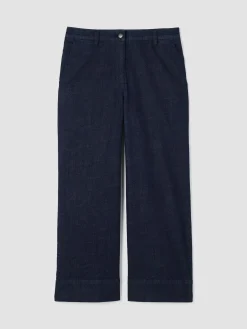 Cotton Stretch Denim Wide-Leg Jean