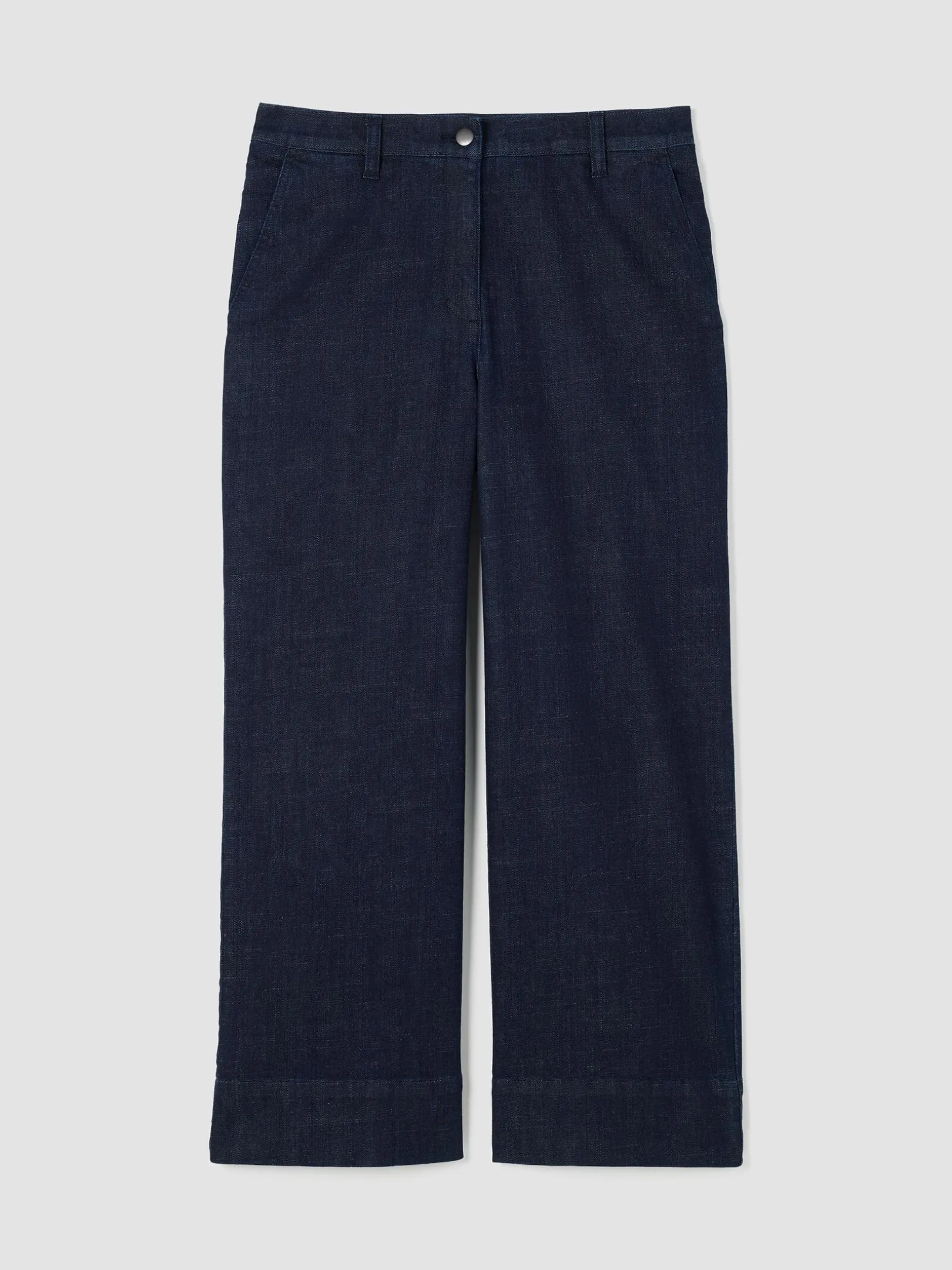 Cotton Stretch Denim Wide-Leg Jean