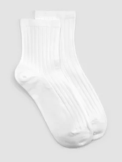 Cotton Wide-Rib Short Crew Sock