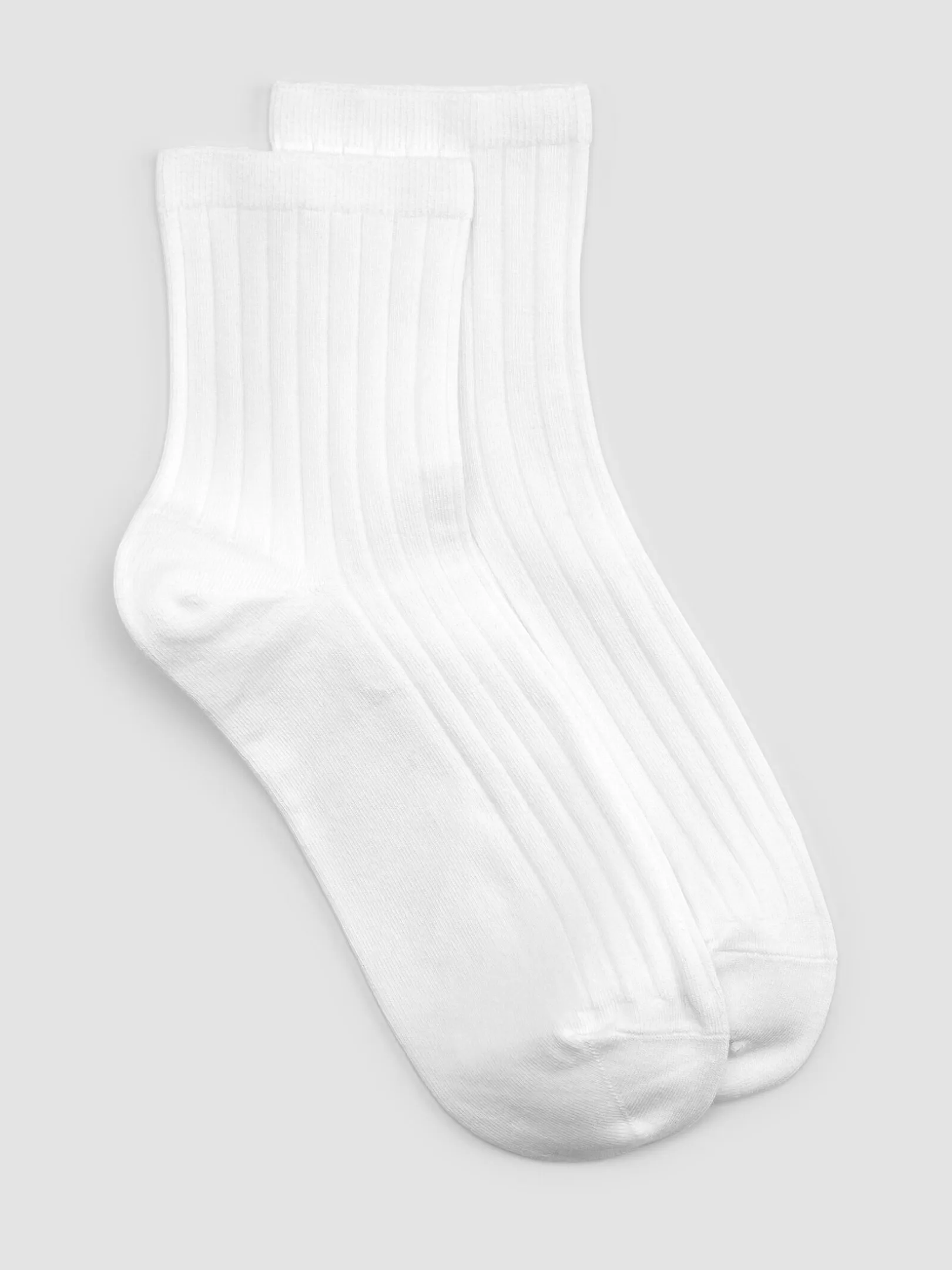 Cotton Wide-Rib Short Crew Sock