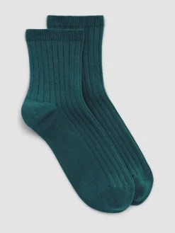 Cotton Wide-Rib Short Crew Sock