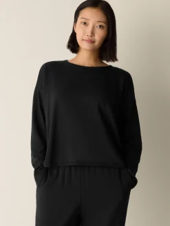 Cozy Brushed Terry Hug Round Neck Box-Top
