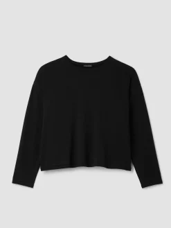 Cozy Brushed Terry Hug Round Neck Box-Top