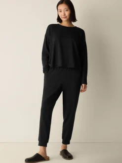 Cozy Brushed Terry Hug Round Neck Box-Top
