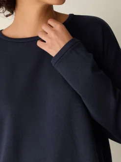 Cozy Brushed Terry Hug Round Neck Box-Top