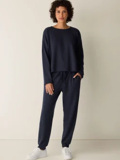 Cozy Brushed Terry Hug Round Neck Box-Top
