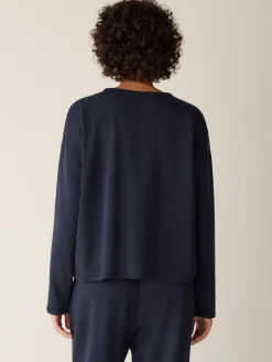 Cozy Brushed Terry Hug Round Neck Box-Top