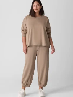 Cozy Brushed Terry Hug Round Neck Box-Top