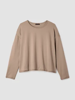 Cozy Brushed Terry Hug Round Neck Box-Top