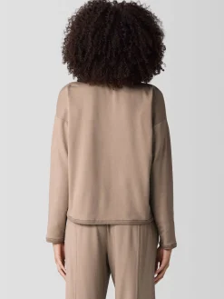 Cozy Brushed Terry Hug Round Neck Box-Top
