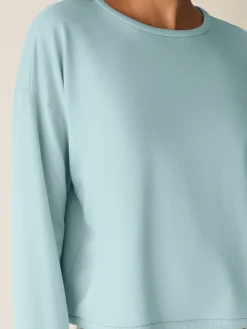 Cozy Brushed Terry Hug Round Neck Box-Top